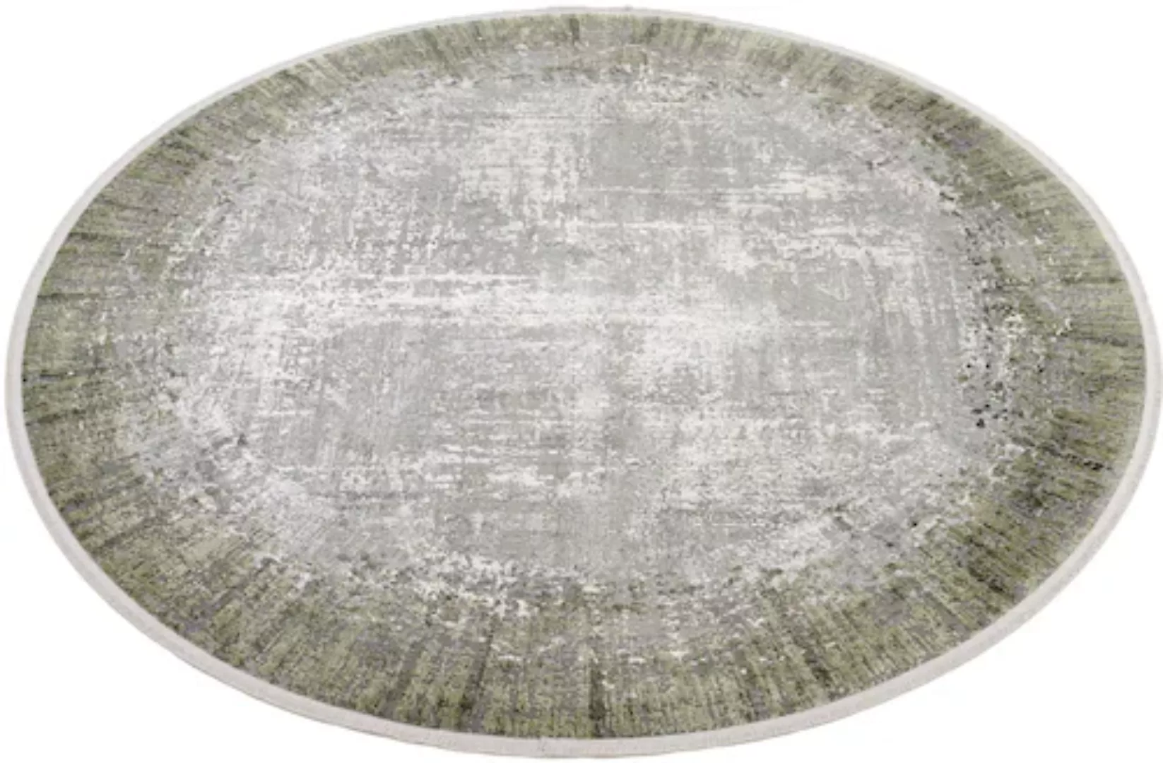 WK WOHNEN Teppich »BORDER«, rund, hochwertiger Viskoseanteil, samtweiche Ob günstig online kaufen