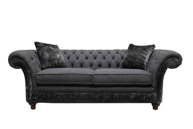 JVmoebel Sofa Chesterfield Dreisitzer Luxus Couch Schwarzer 3-Sitzer Polste günstig online kaufen