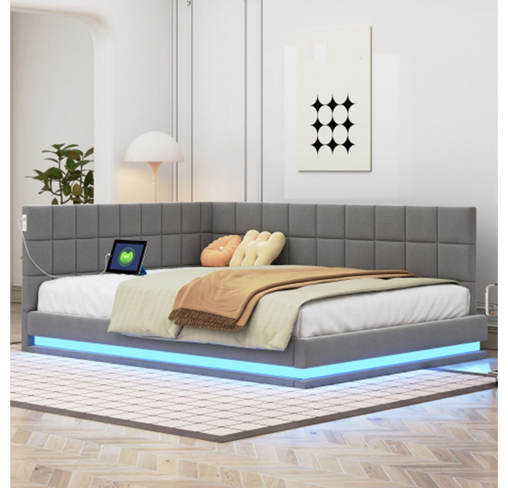 XDeer Polsterbett Polsterbett Schlafsofa 140*200 Multifunktionsbettmit LED, günstig online kaufen