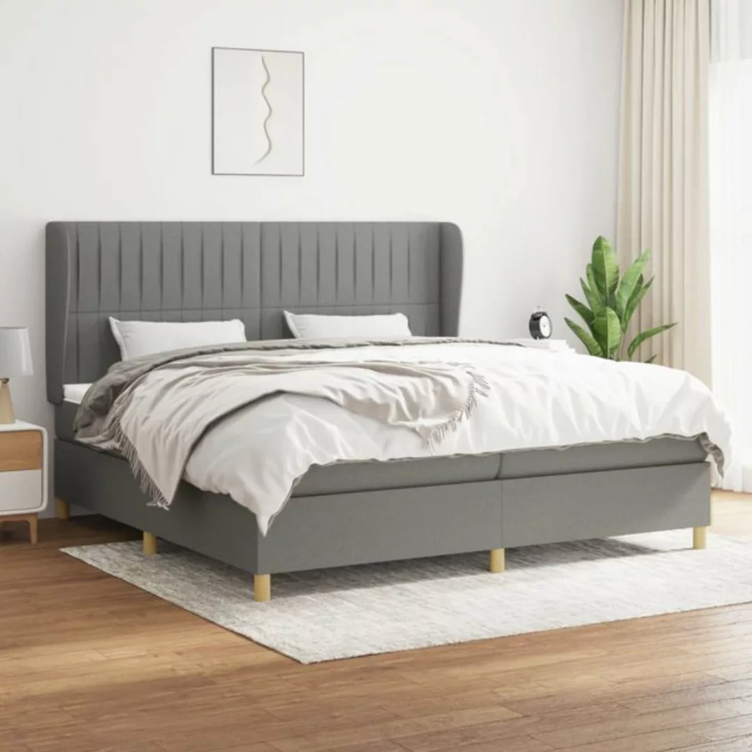 vidaXL Bettgestell Boxspringbett mit Matratze Dunkelgrau 200x200 cm Stoff B günstig online kaufen