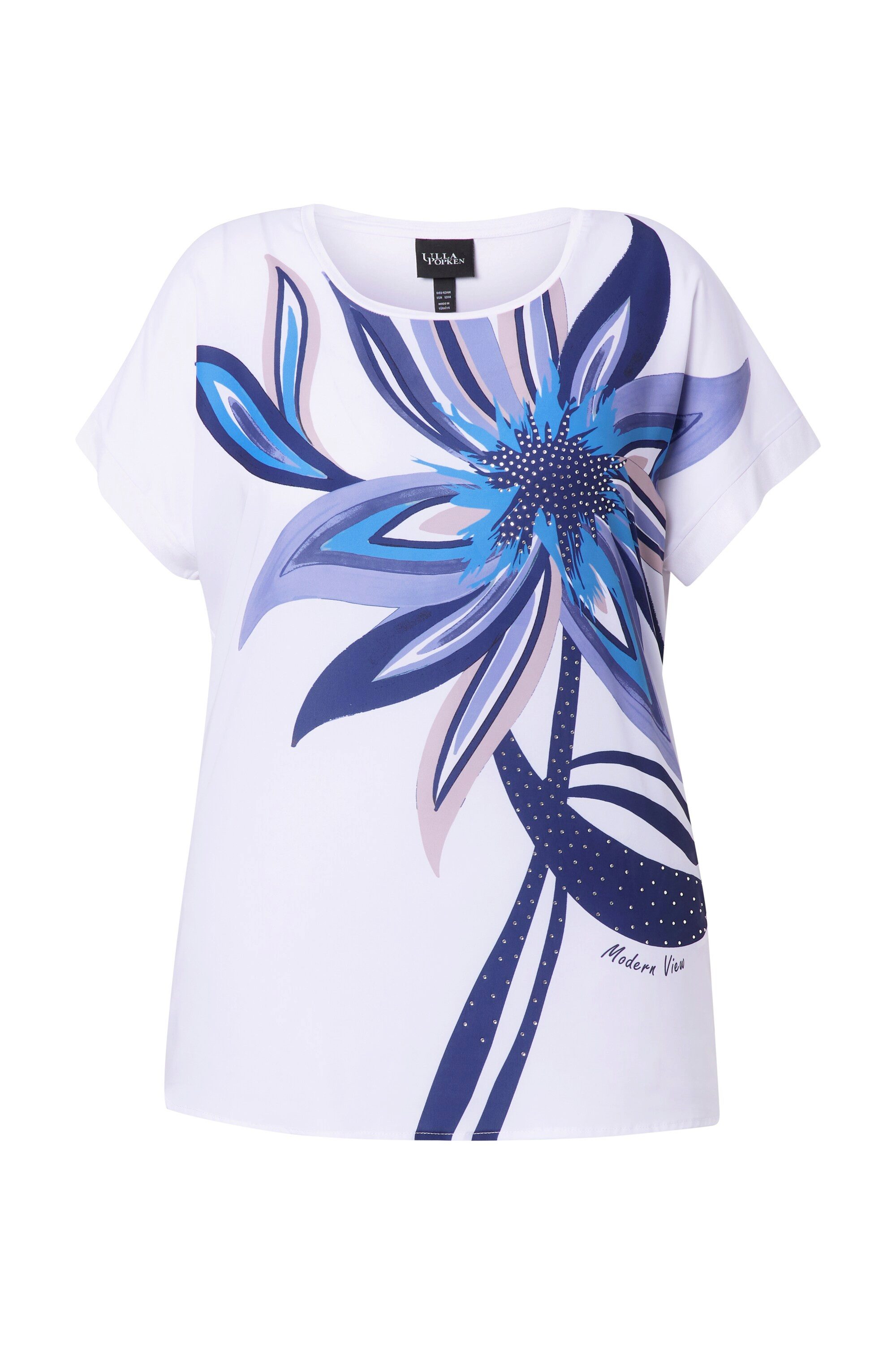 Ulla Popken T-Shirt T-Shirt Blüte Oversized günstig online kaufen