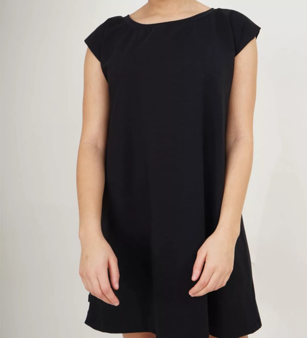 Kurzarm Kleid Schwarz Aus Bio-jersey günstig online kaufen