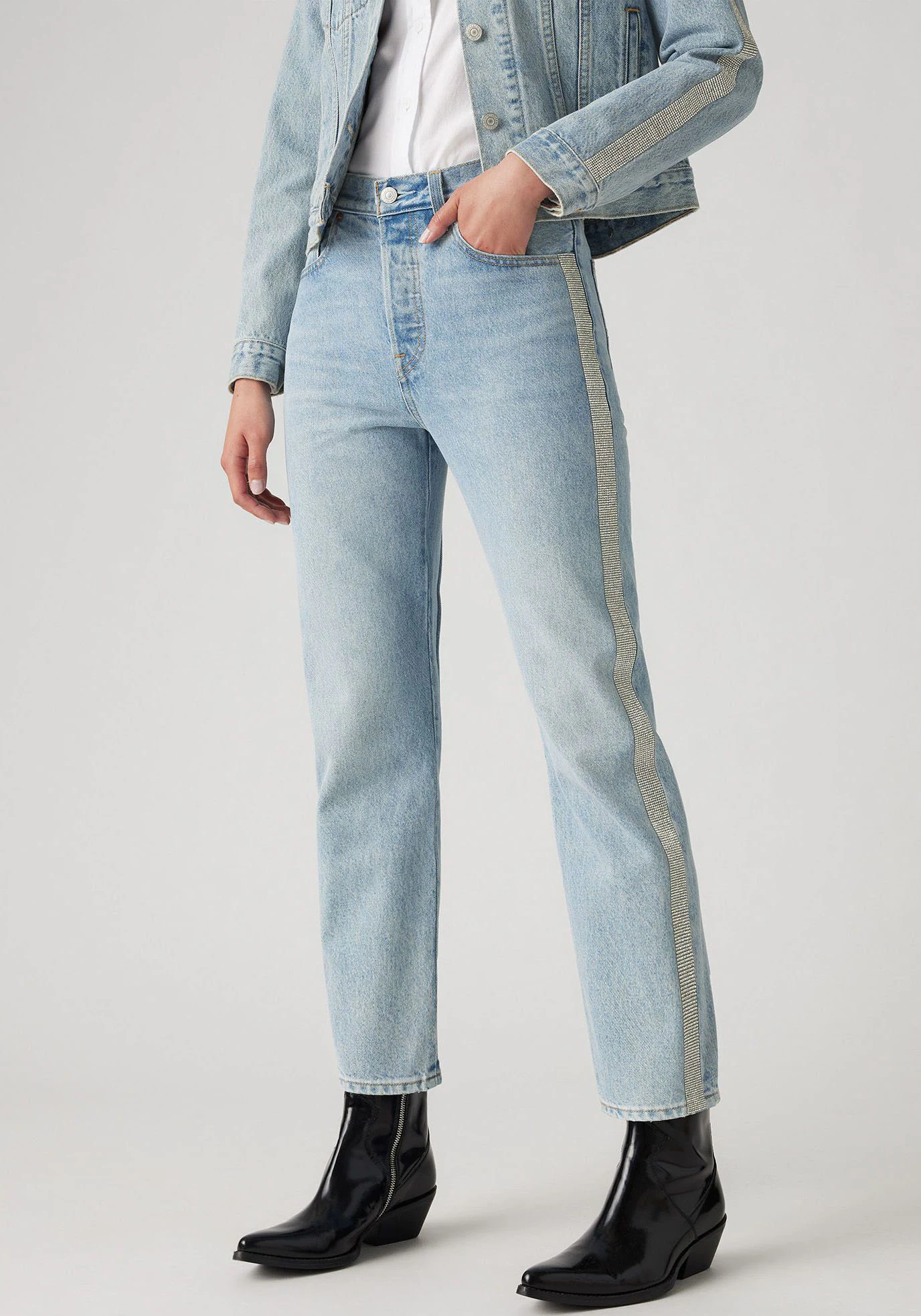 Levis 7/8-Jeans "501 CROP", mit Glitzerdetails an Seitennähten günstig online kaufen