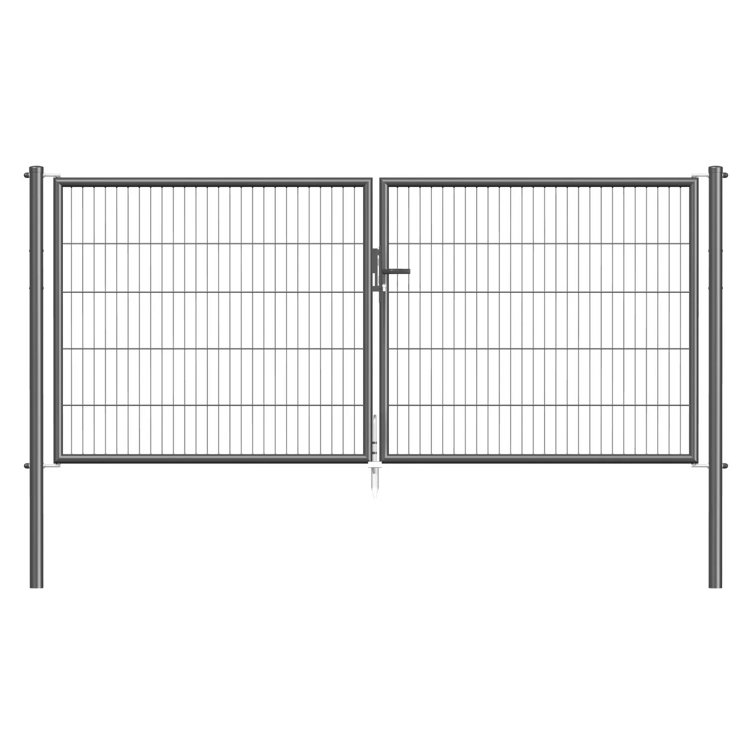 Metallzaun Doppeltor für Einstabmatte Anthrazit z. Einbetonieren 299 cm x 1 günstig online kaufen