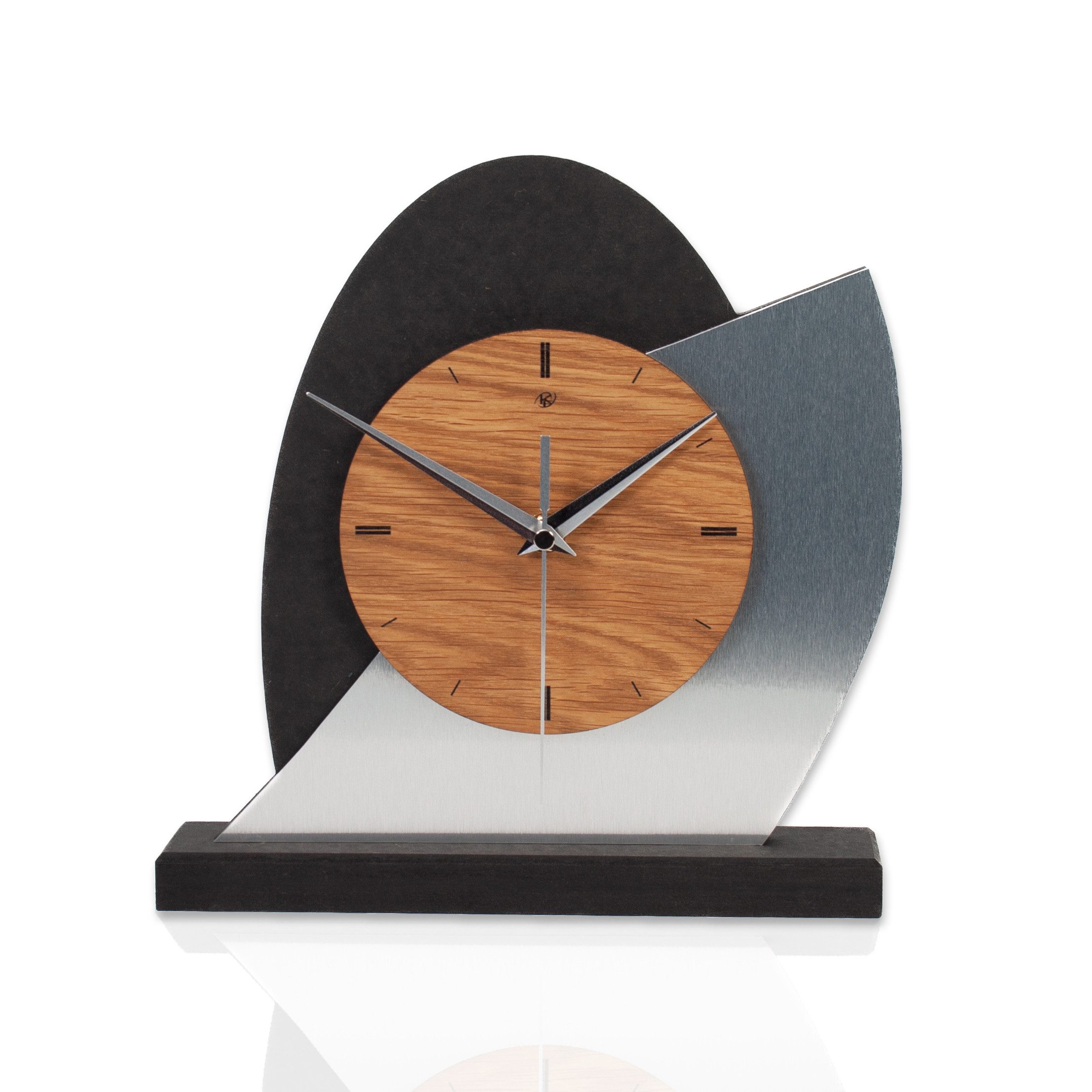 Kreative Feder Standuhr Designer-Standuhr „Silver Dome“ günstig online kaufen