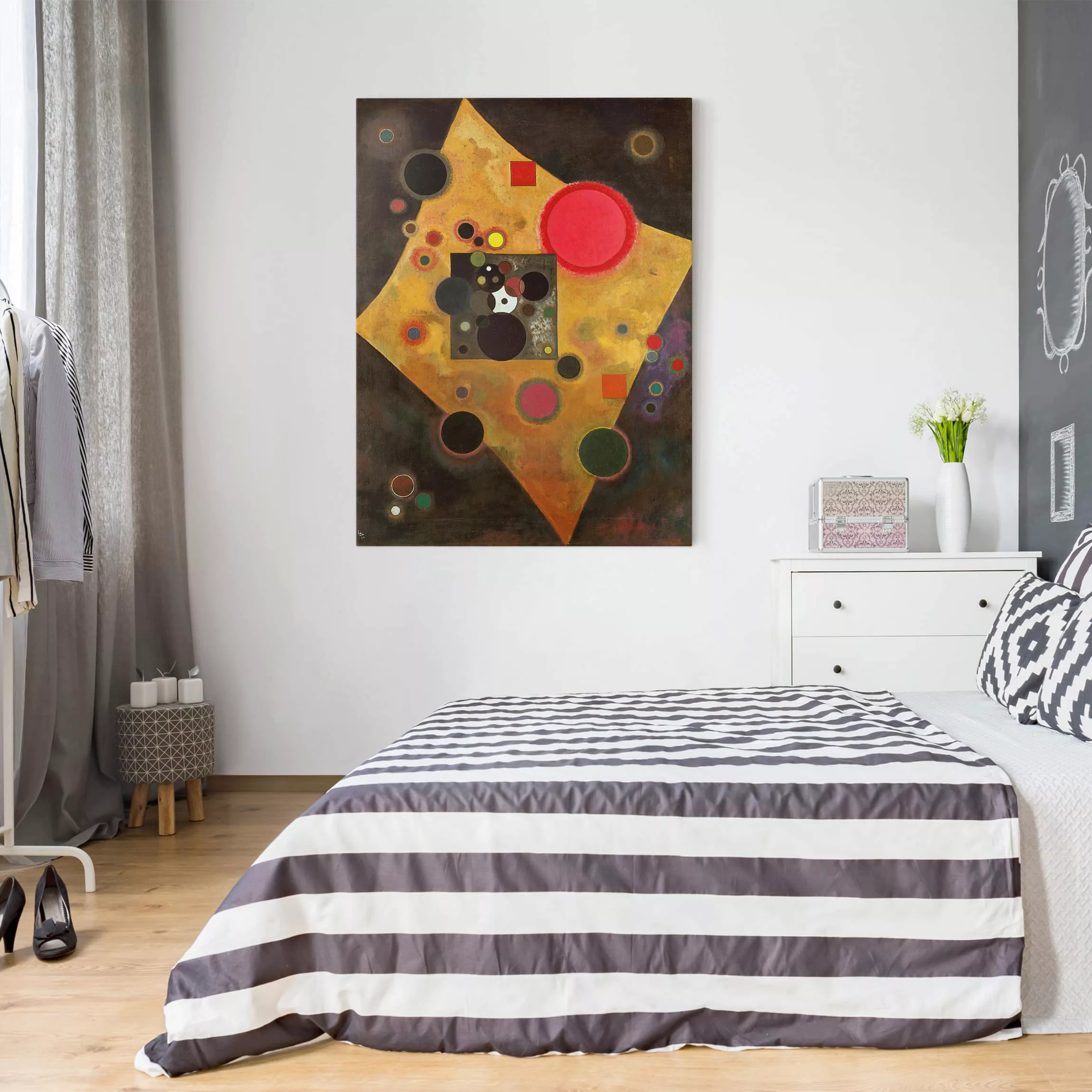 Leinwandbild Kunstdruck - Hochformat Wassily Kandinsky - Akzent in rosa günstig online kaufen