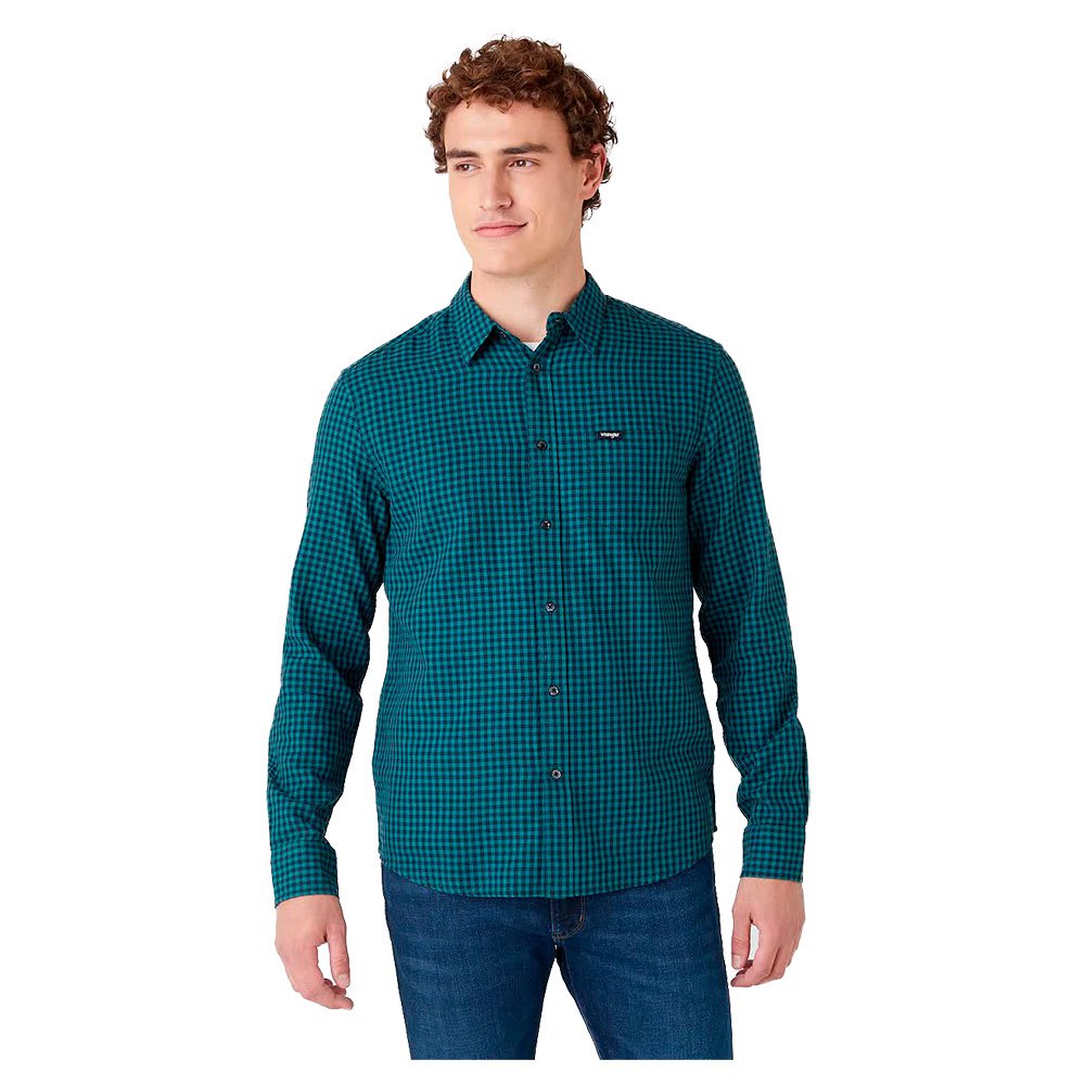 Wrangler 1 Pocket Langarm-shirt M Jasper Green günstig online kaufen