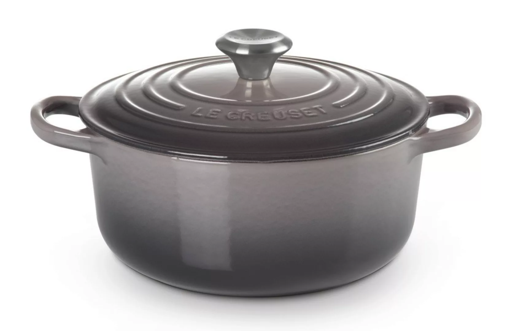 Le Creuset Bräter Signature Rund Gusseisen Flint Grau 24 cm günstig online kaufen