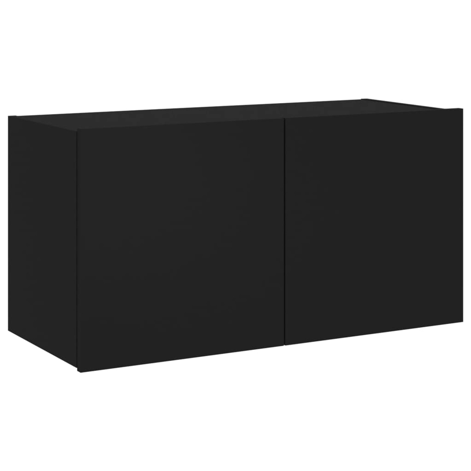 VidaXL TV-Wandschrank mit LED-Leuchten Schwarz 80x35x41 cm günstig online kaufen