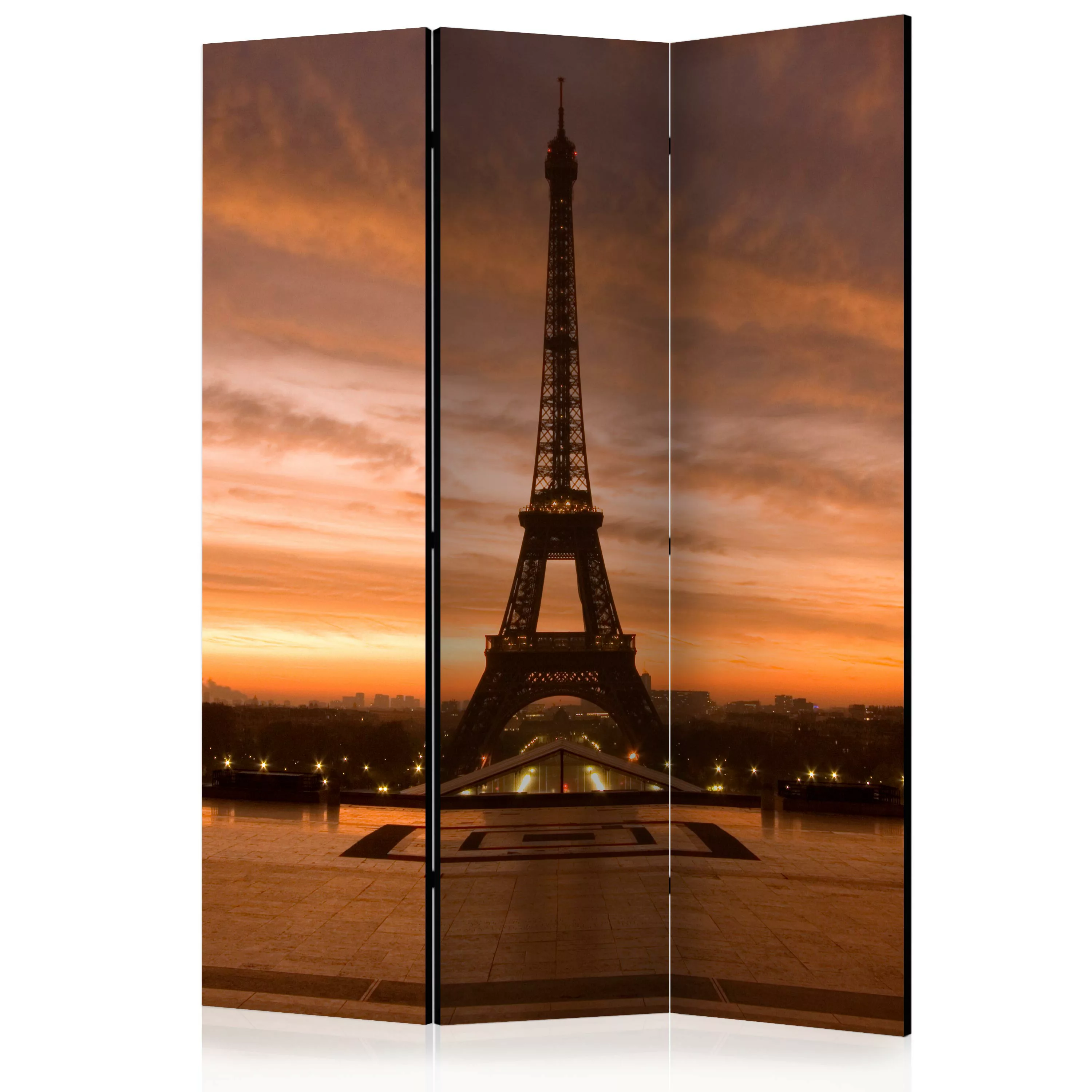 3-teiliges Paravent - Eiffel Tower At Dawn [room Dividers] günstig online kaufen