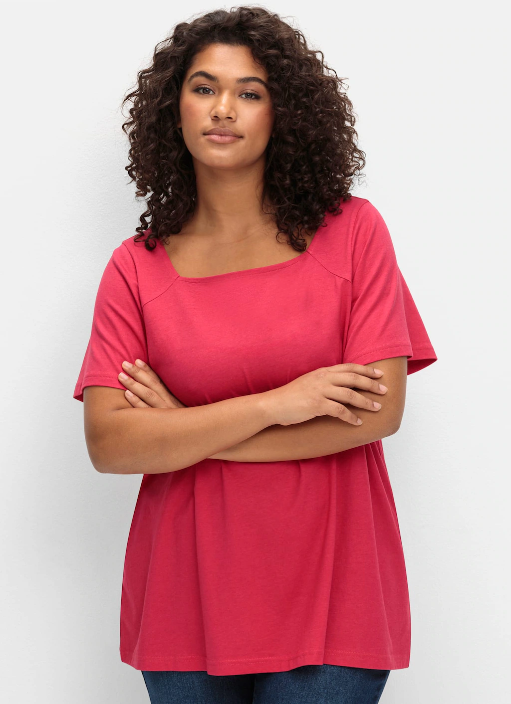 Sheego Kurzarmshirt "T-Shirt", (1 tlg.) günstig online kaufen