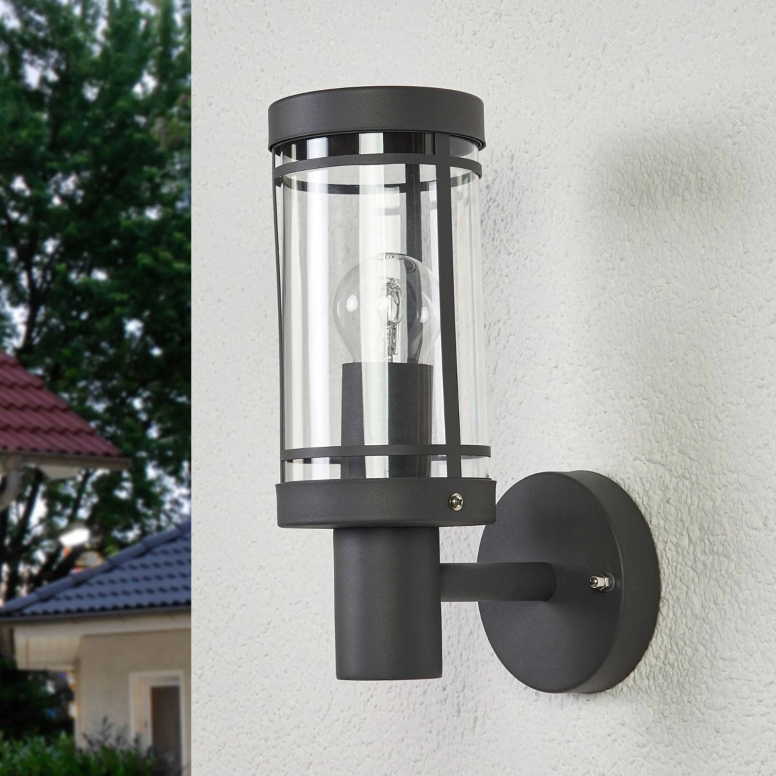Außenwandlampe Djori in Dunkelgrau günstig online kaufen