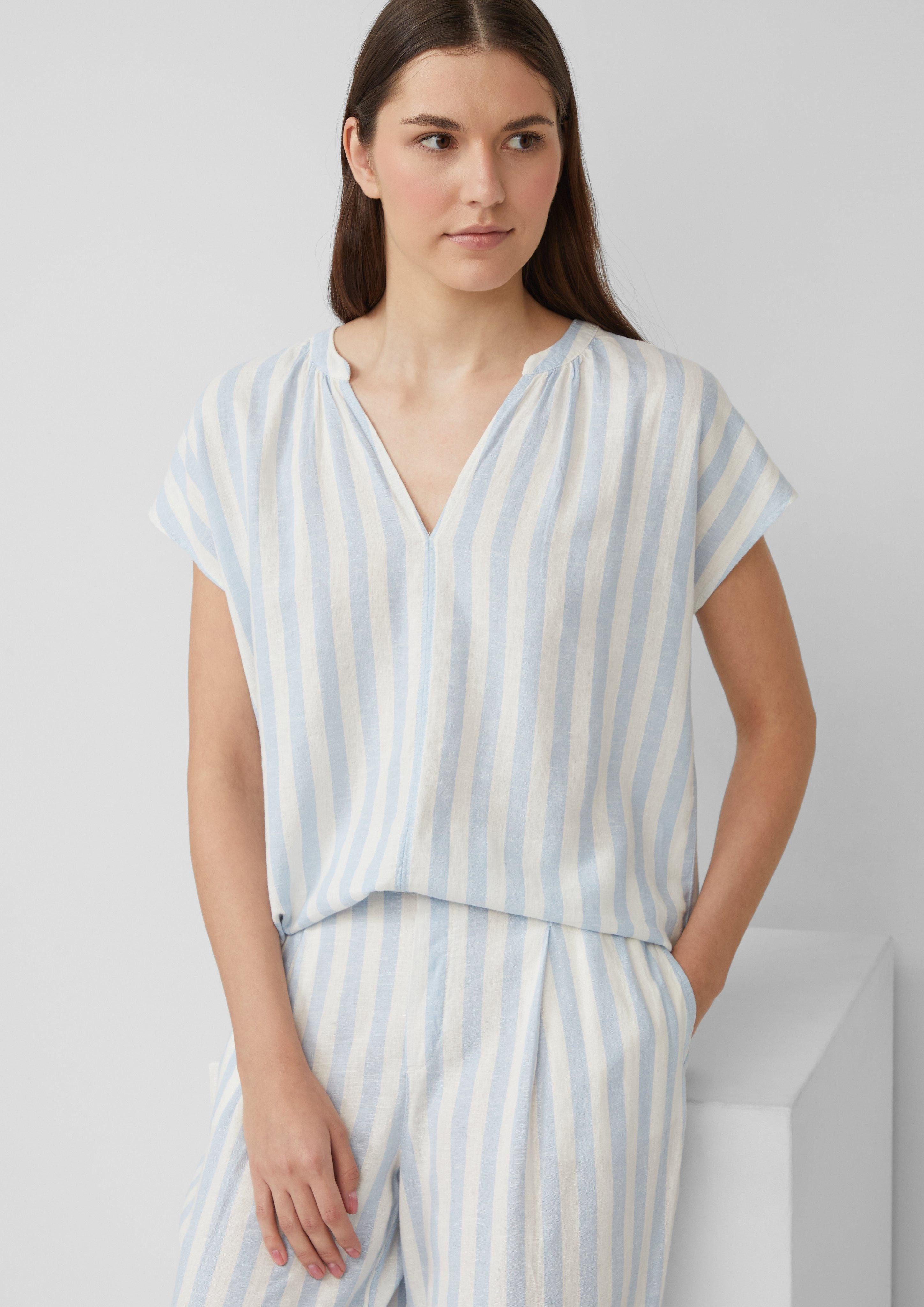 s.Oliver Kurzarmbluse mit All-Over Print günstig online kaufen