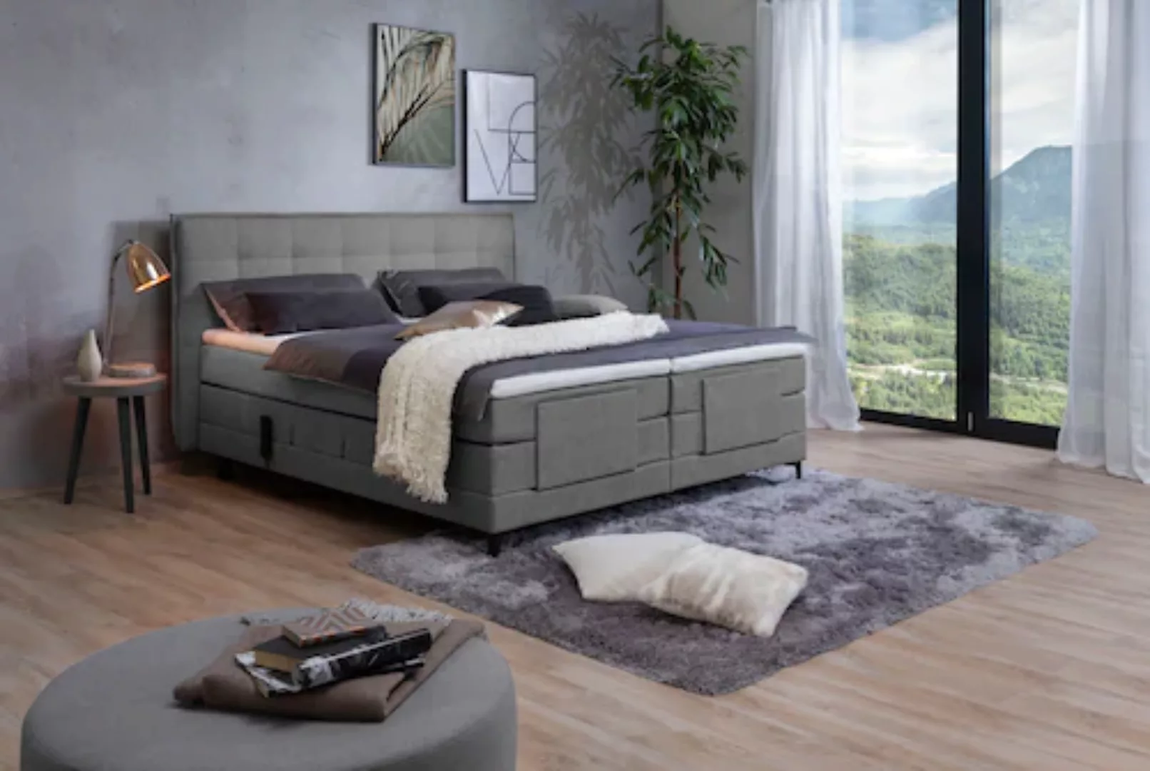 alina Boxspringbett »Edward«, 180x200cm, mit motorischer Verstellung, inklu günstig online kaufen