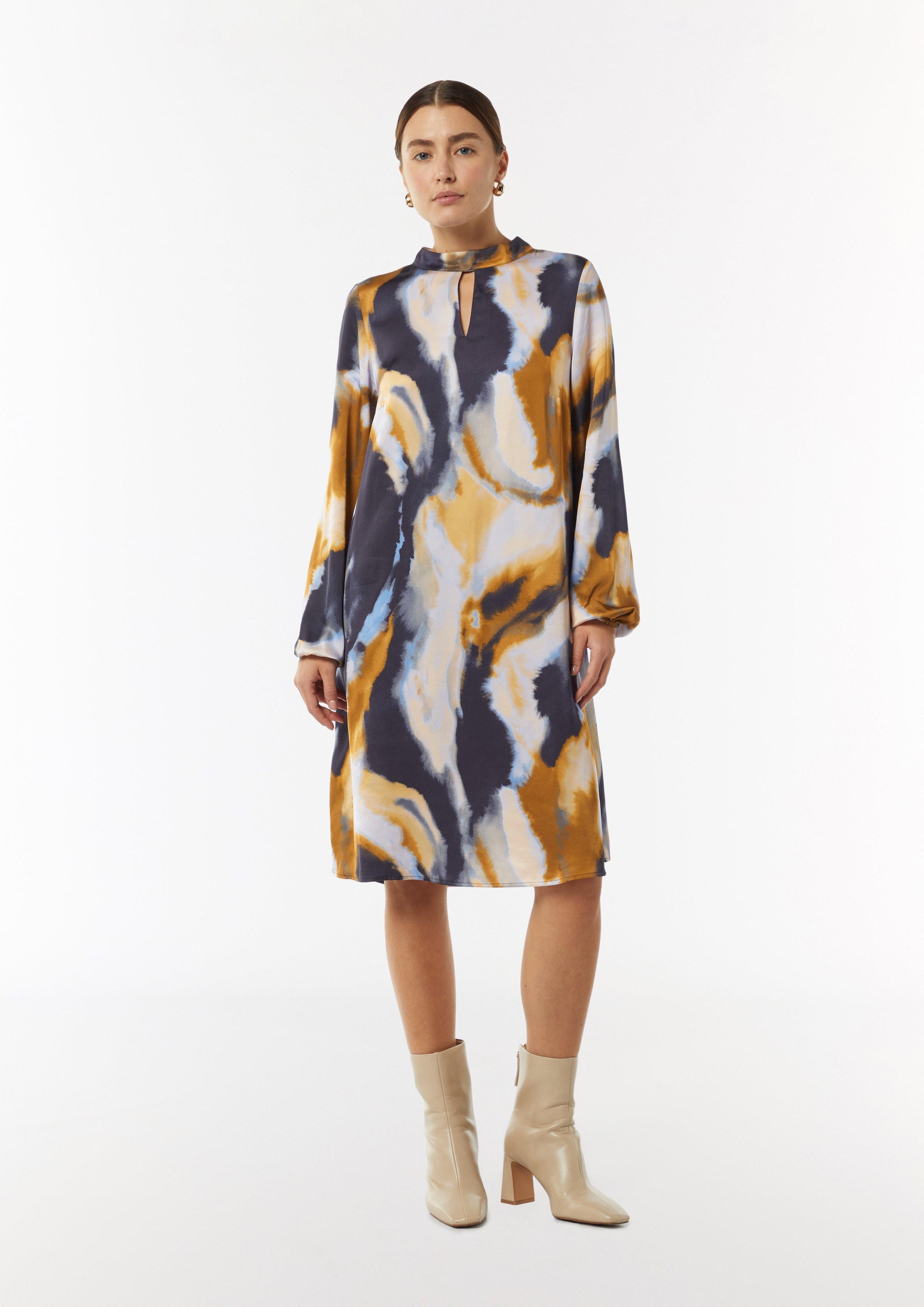 Comma Minikleid Kleid mit All-over-Print und günstig online kaufen