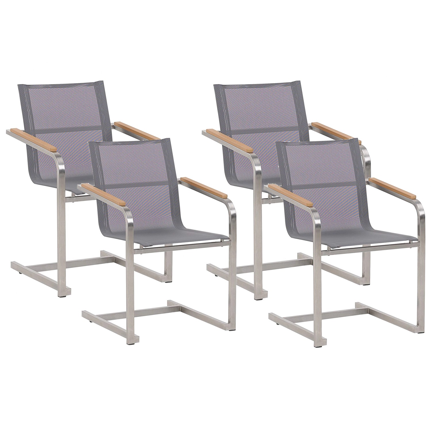 Beliani Gartenstuhl Grau Silber 55x56x85 günstig online kaufen