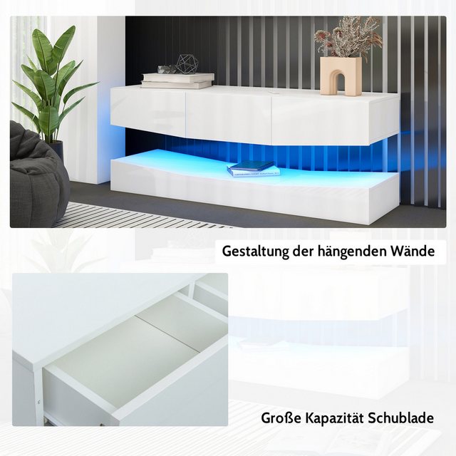 HAUSS SPOLE TV-Schrank mit LED-Beleuchtung TV Schrank Hängend Wand für Wohn günstig online kaufen