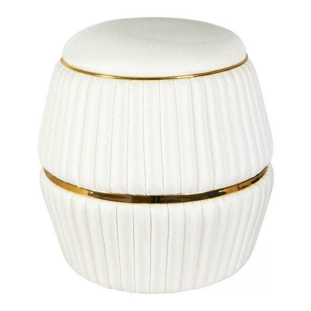 360 Living Hocker Doric 220 elfenbein gold H/D: ca. 53x51,5 cm günstig online kaufen