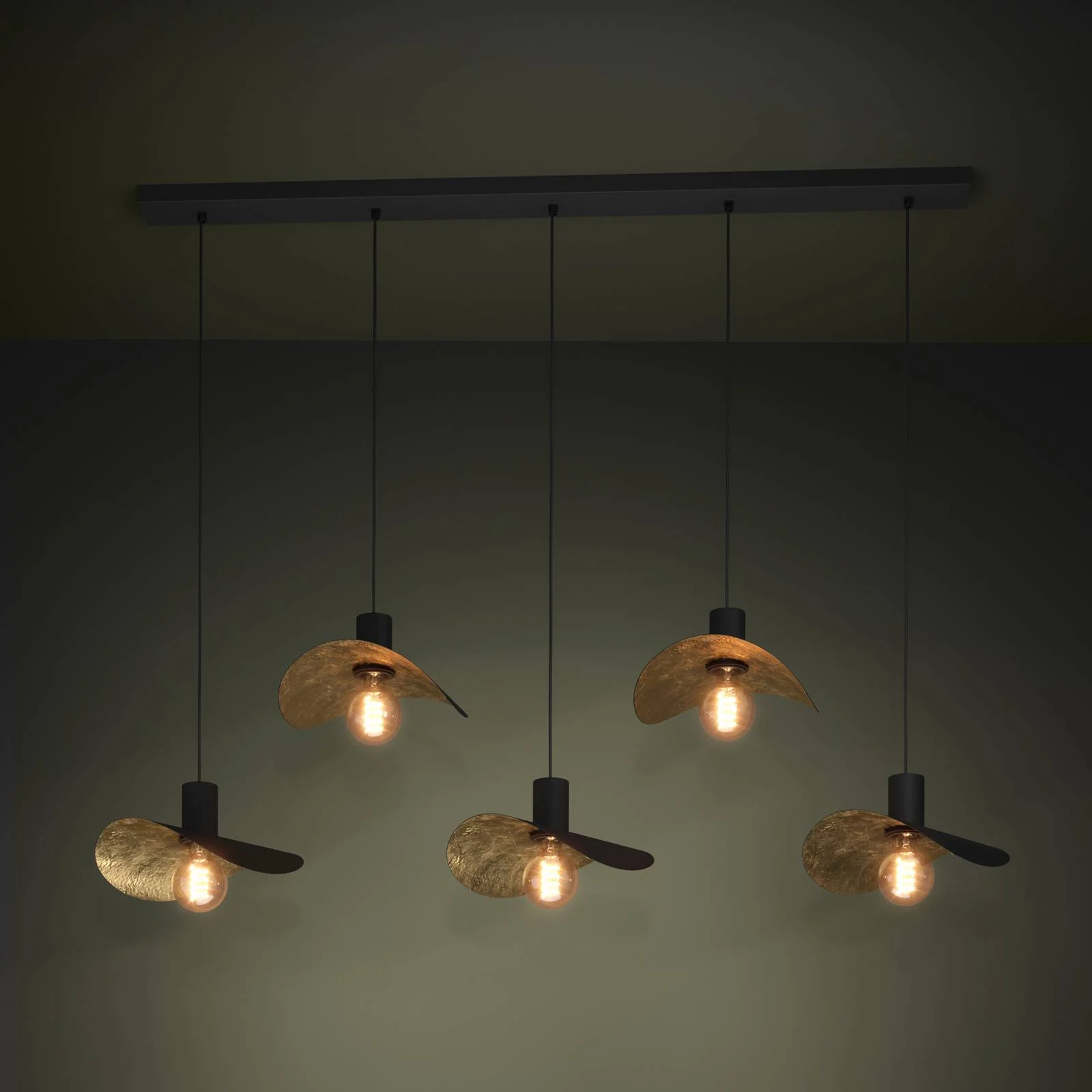 EGLO Stars Of Light Hängeleuchte Saceda, 5-fl., schwarz/gold günstig online kaufen