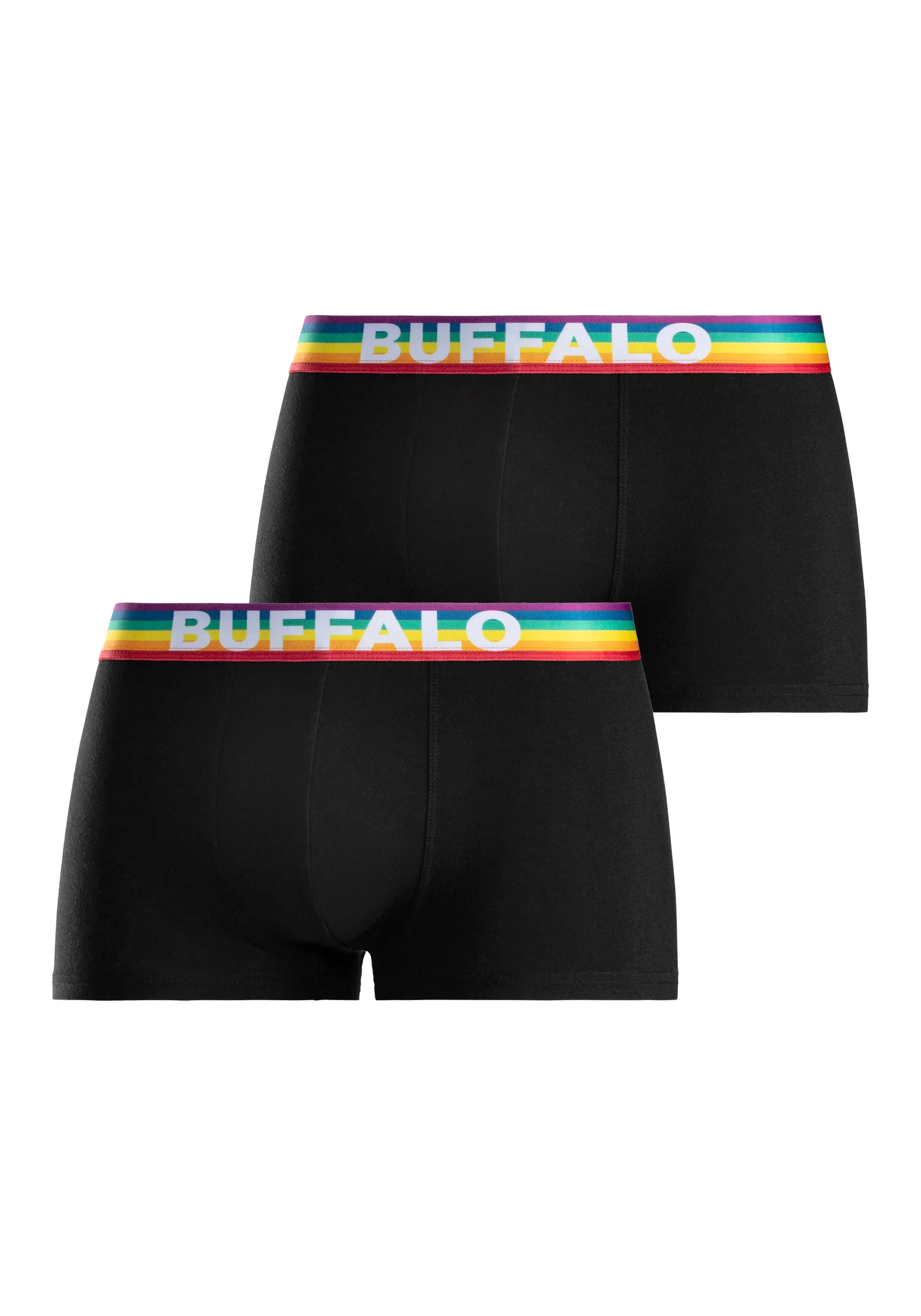Buffalo Boxershorts "PRIDE", (Packung, 2 St.), in Hipster-Form mit Webbund günstig online kaufen
