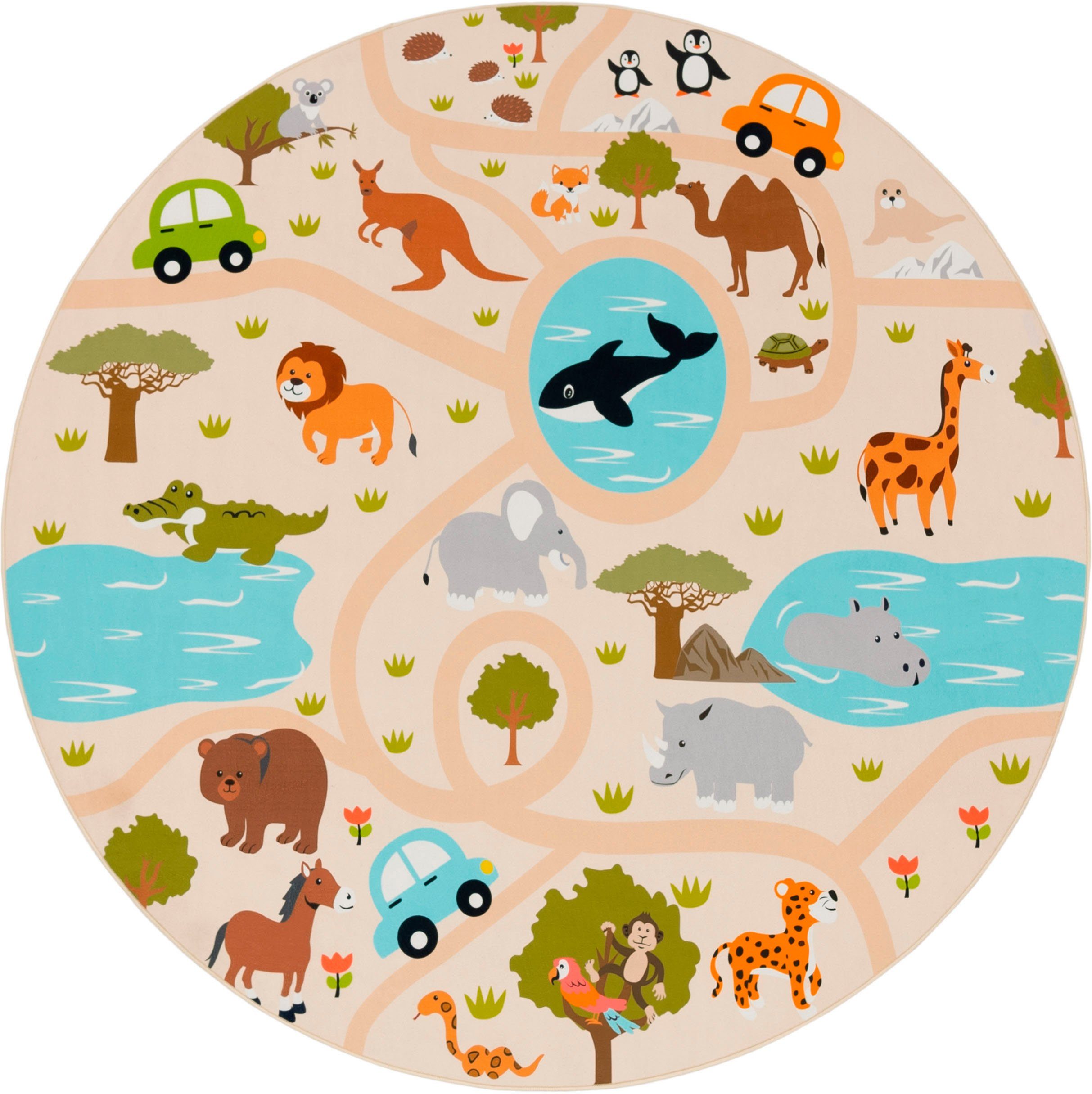 Paco Home Kinderteppich Bino 580, rund, günstig online kaufen
