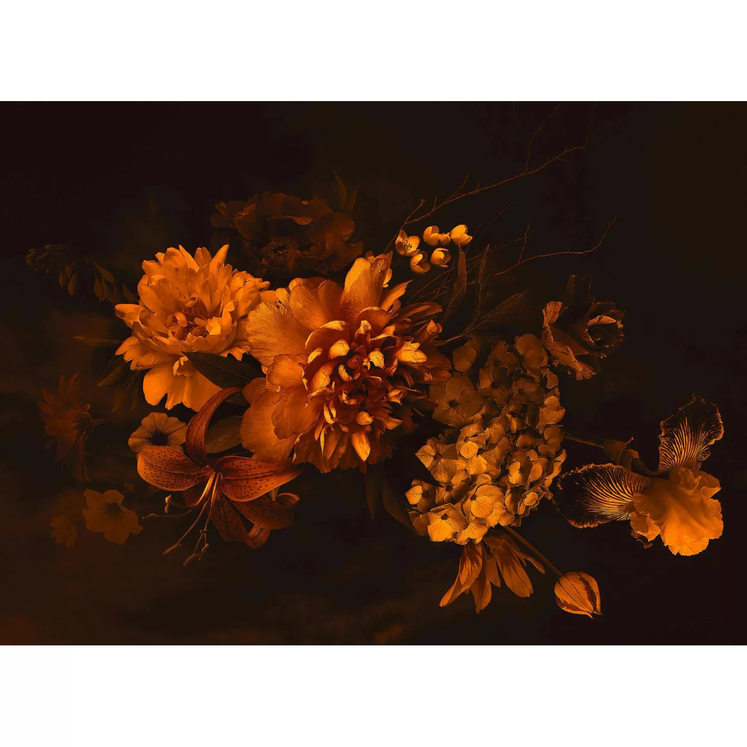 Fototapete Blumenbouquet Gelb Orange 3,50 m x 2,55 m FSC® günstig online kaufen