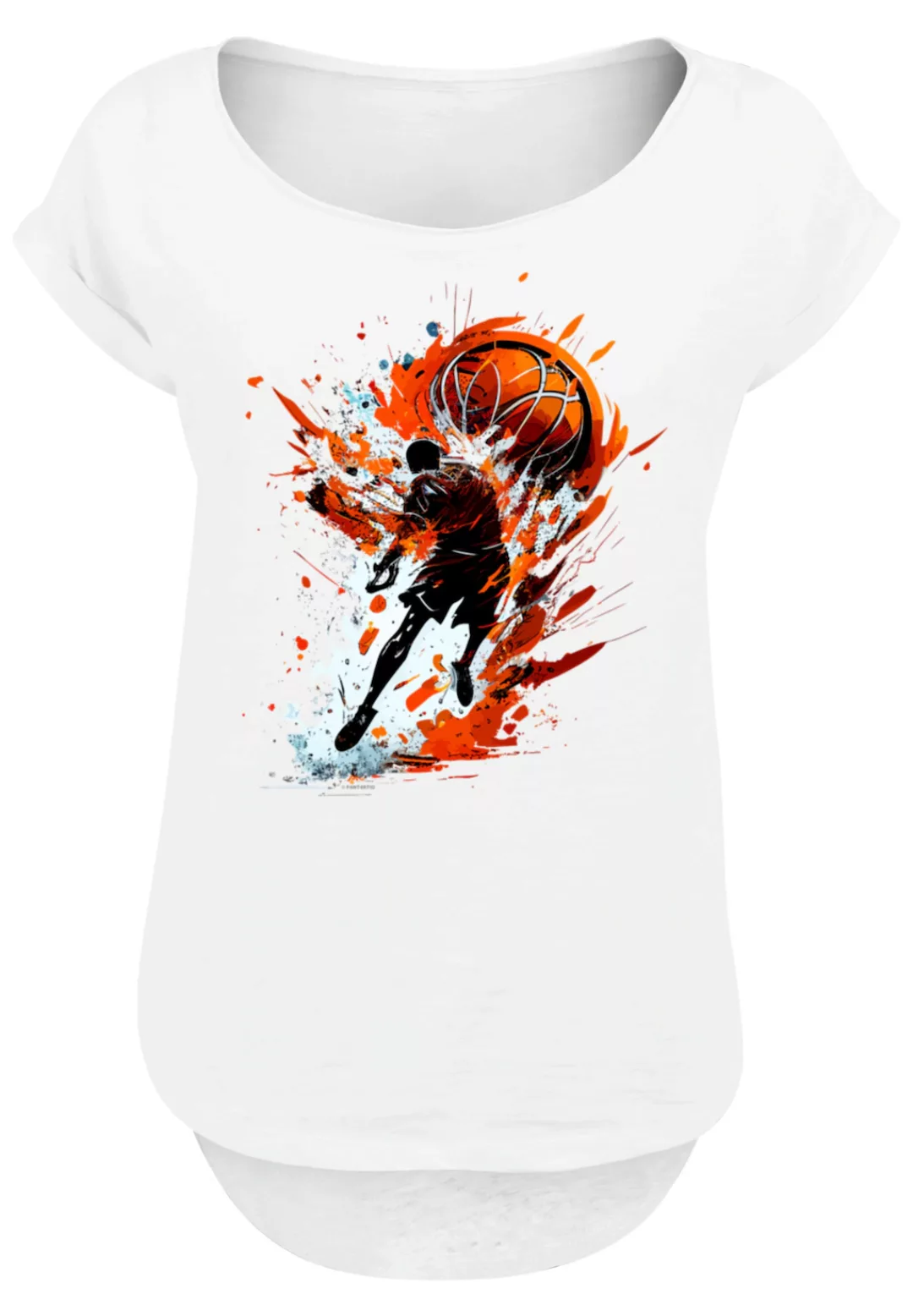 F4NT4STIC T-Shirt "Basketball Splash Orange Sport LONG", Print günstig online kaufen