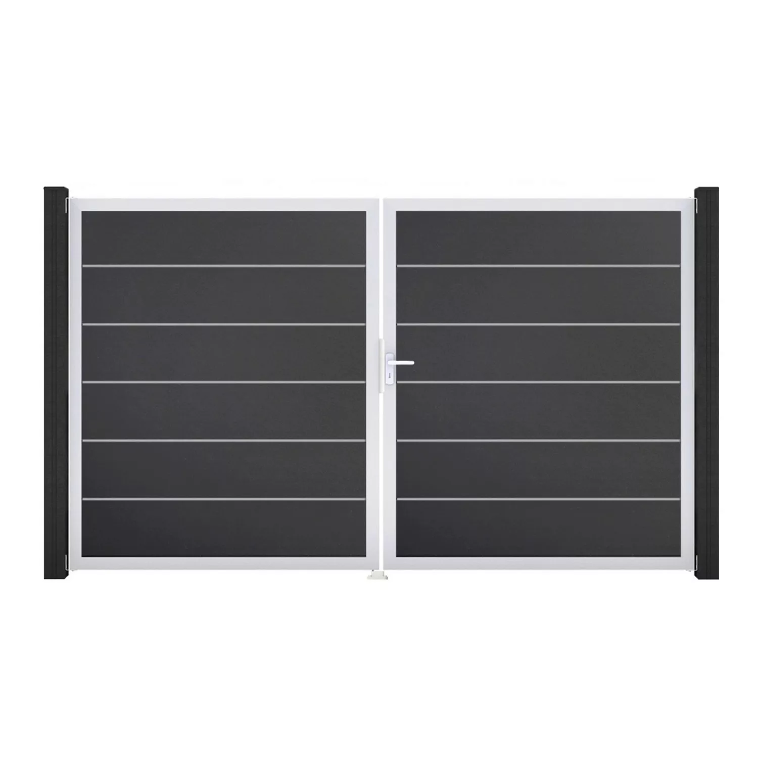 GroJa Tor 2-flg. Basicline Premium Anthrazit EV1 306 cm x 180 cm DIN Rechts günstig online kaufen