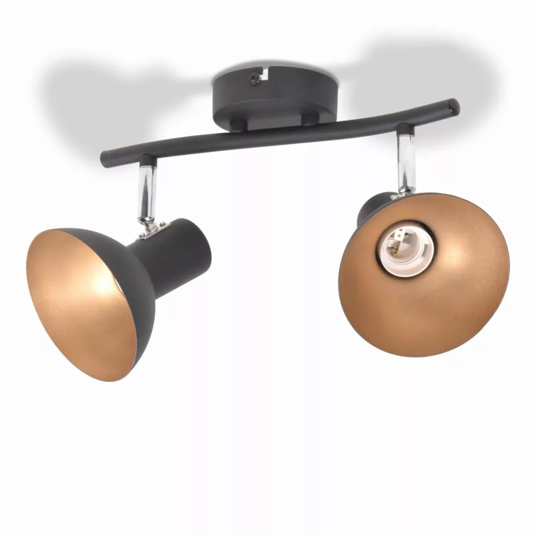 Deckenlampe Für 2 Glühbirnen E27 Schwarz Und Gold günstig online kaufen