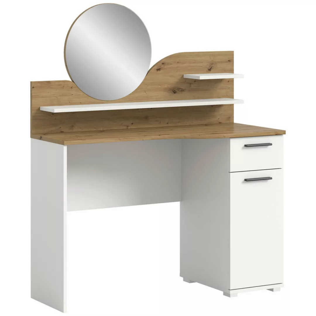 Schminktisch Vanity weiß Nox Oak Nachbildung B/H/T: ca. 110x135x46 cm günstig online kaufen