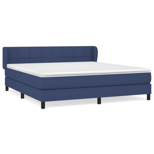 vidaXL Bettgestell Boxspringbett mit Matratze Blau 180x200 cm Stoff Bett Be günstig online kaufen