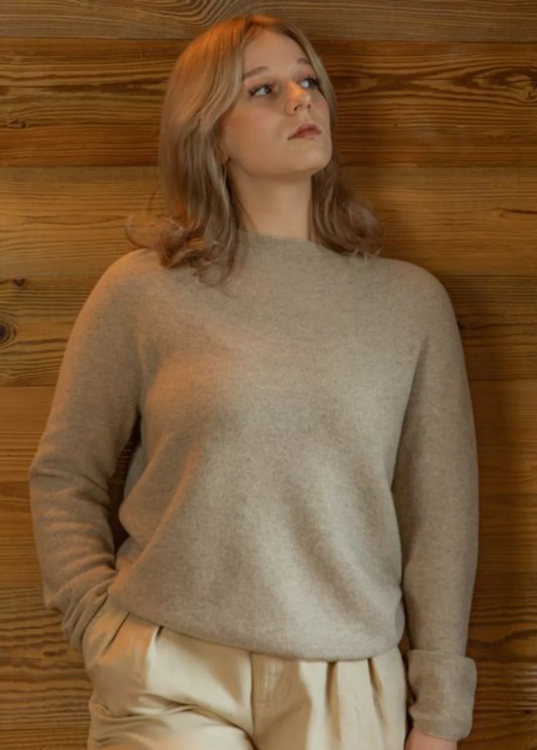 Ariun Kaschmirpullover 3D Strickpullover mit C-Ausschnitt günstig online kaufen