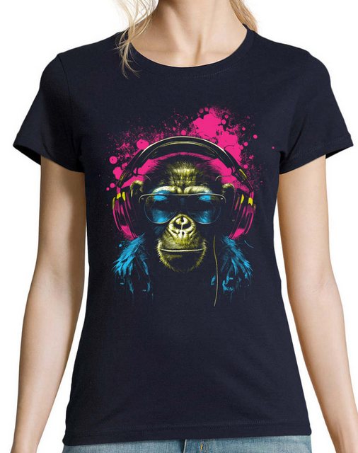 Youth Designz Print-Shirt Affe mit Headset Damen T-Shirt mit lustigen Motiv günstig online kaufen