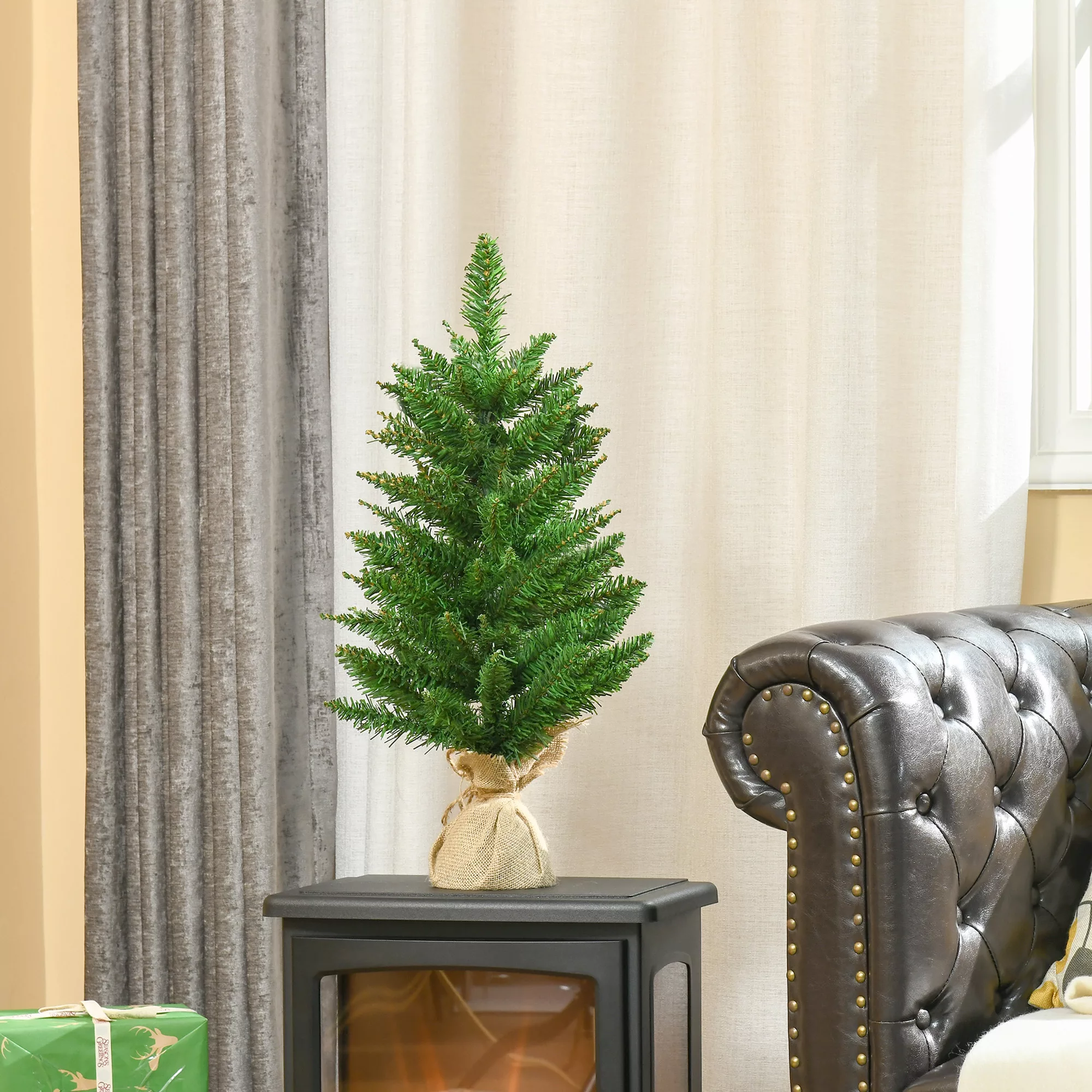 HOMCOM Weihnachtsbaum für Tisch 0,6 m kleiner Christbaum Kunsttanne 70 Zwei günstig online kaufen