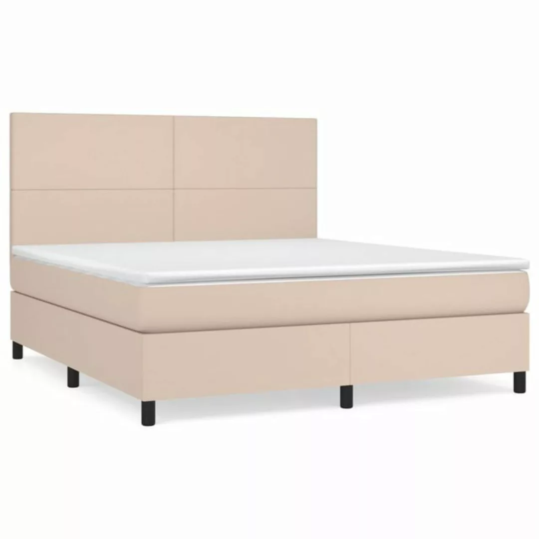 vidaXL Boxspringbett Bett Boxspringbett mit Matratze Kunstleder (160 x 200 günstig online kaufen