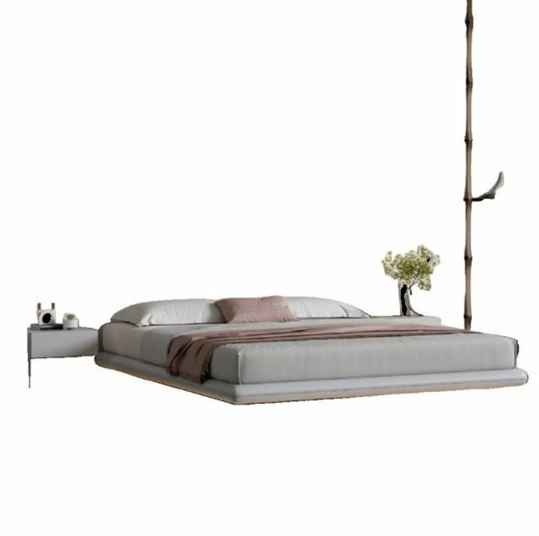 JVmoebel Bett Graues Wandbett Moderne Schlafzimmer Möbel Holzgestell Neu (1 günstig online kaufen