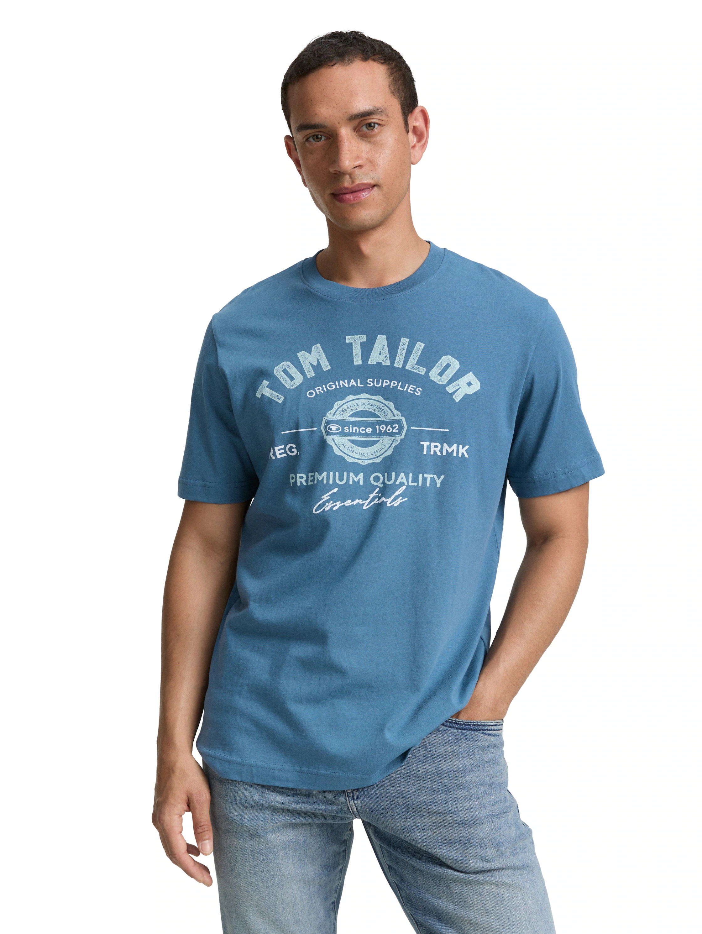 Tom Tailor Herren T-Shirt LOGO - Regular Fit günstig online kaufen
