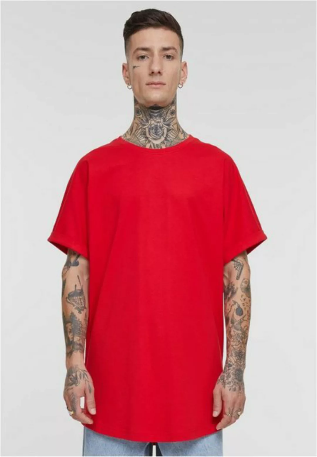 URBAN CLASSICS T-Shirt TB1561 - Long Shaped Turnup Tee cityred XL günstig online kaufen