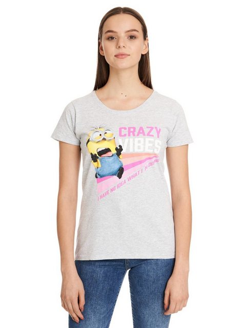 Minions No Idea Damen T-Shirt grau meliert günstig online kaufen