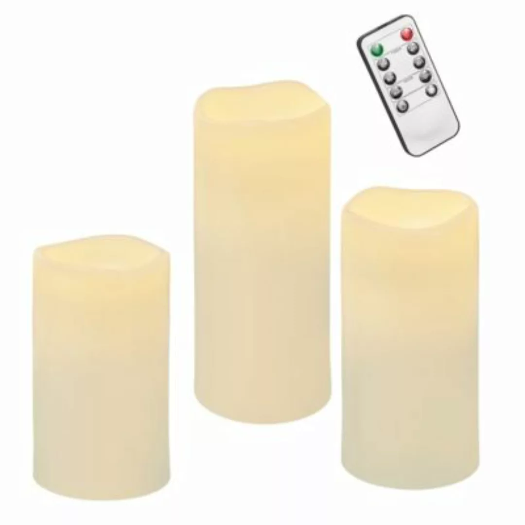 amare® AMARE Lichterkerze 3er Set LED Kerzen creme günstig online kaufen