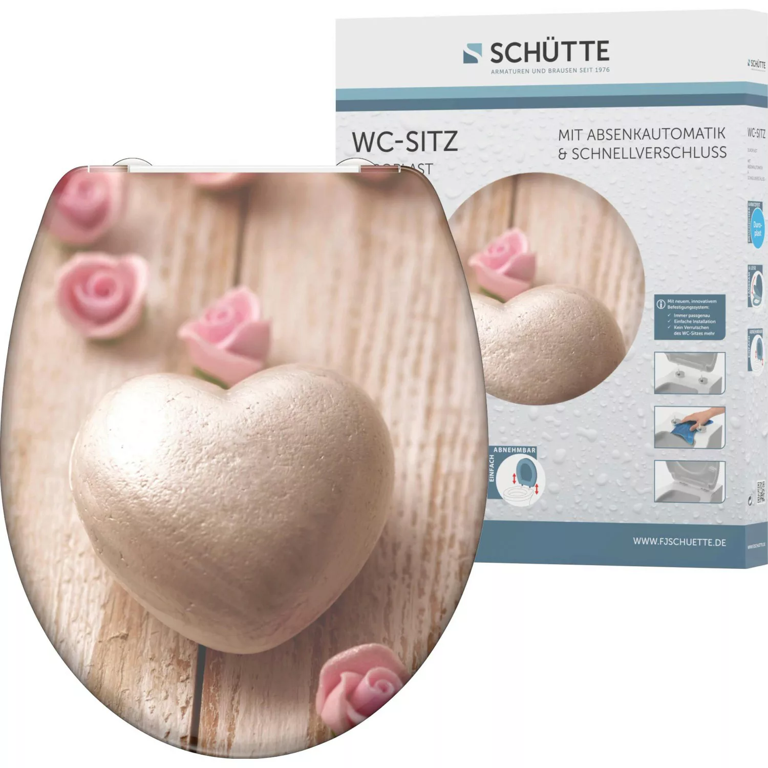 Schütte WC-Sitz Romantic Duroplast mit Absenkautomatik & Schnellverschluss günstig online kaufen