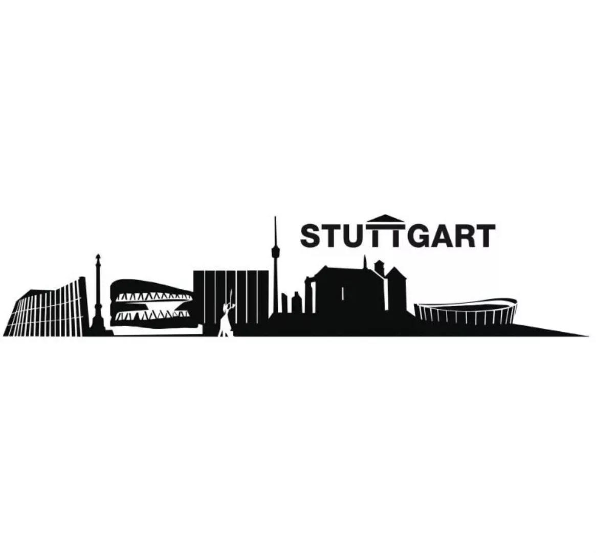 Wall-Art Wandtattoo "XXL Stadt Skyline Stuttgart 120cm", (Set, 1 St.) günstig online kaufen