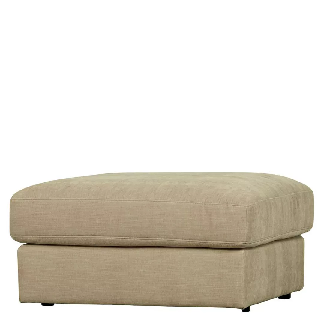 Polsterhocker für Couch in Beige Webstoff 44 cm Sitzhöhe günstig online kaufen