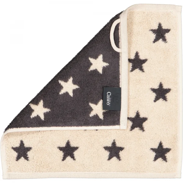Cawö Handtücher NEW STARS Sterne klein 6261 - Farbe: beige/basalt - 37 - Wa günstig online kaufen