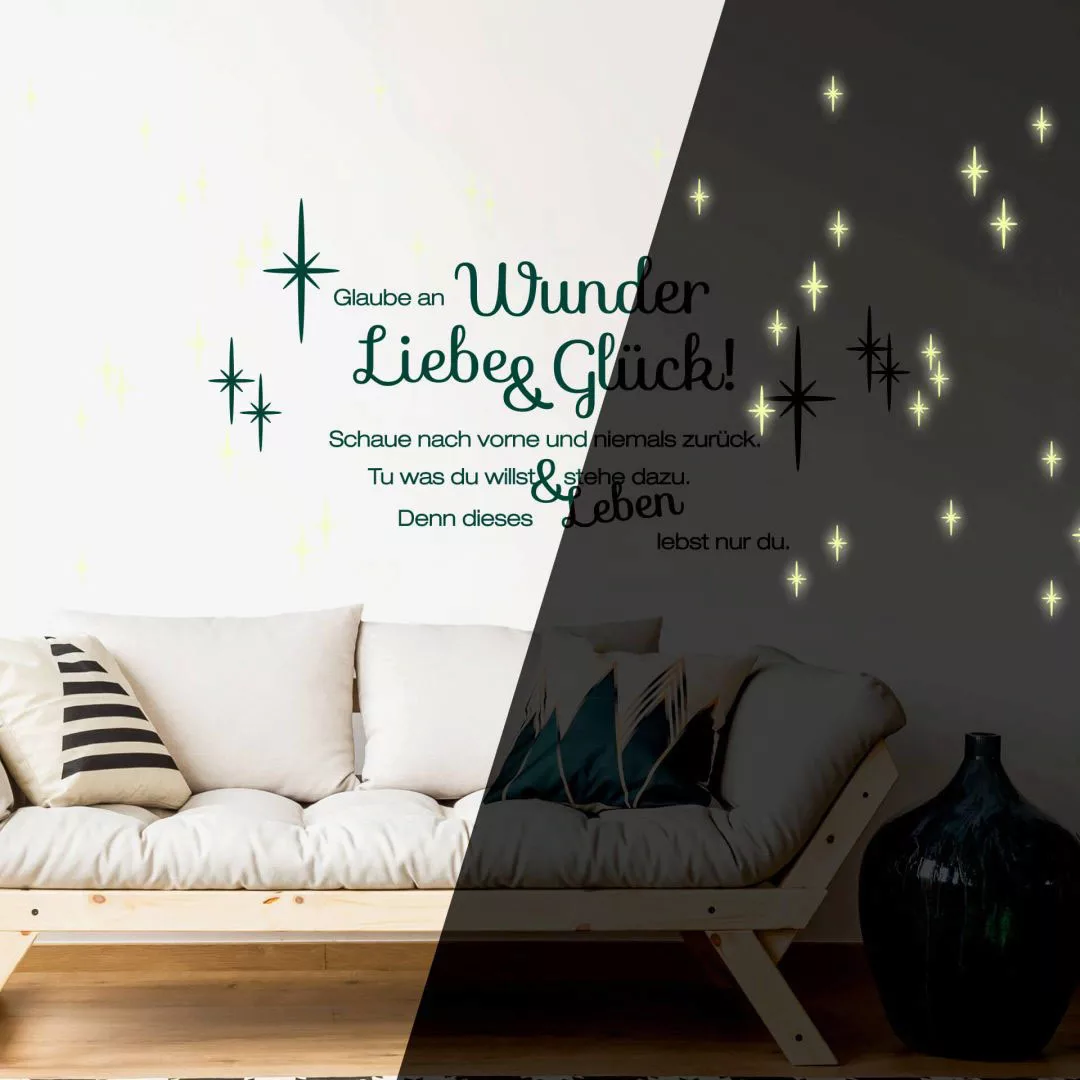 Wall-Art Wandtattoo "Liebe und Glück Leuchtbild", (1 St.), selbstklebend, e günstig online kaufen