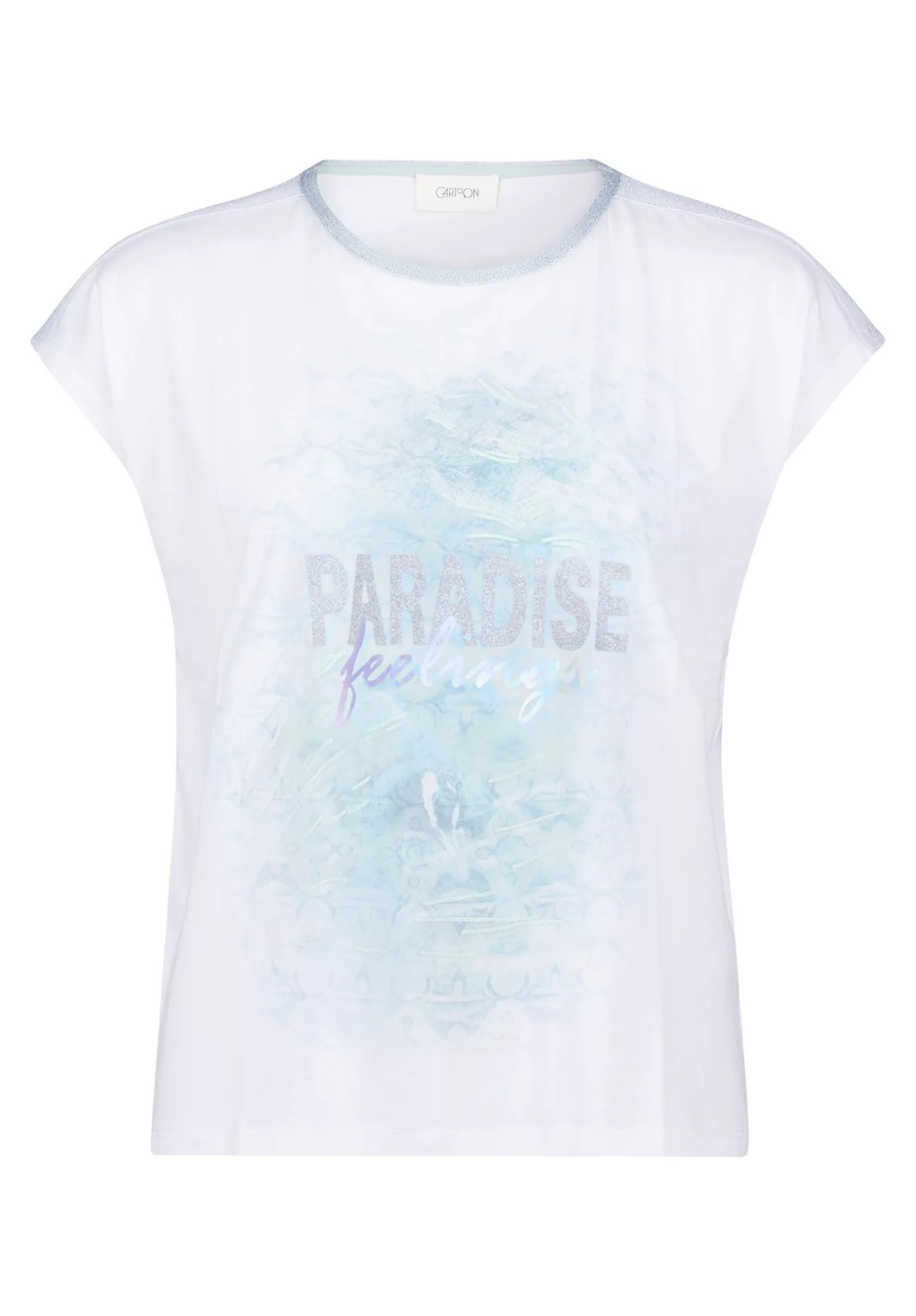 Cartoon Kurzarmshirt "Cartoon Damen Rundhals-Shirt mit Placement", (1 tlg.) günstig online kaufen