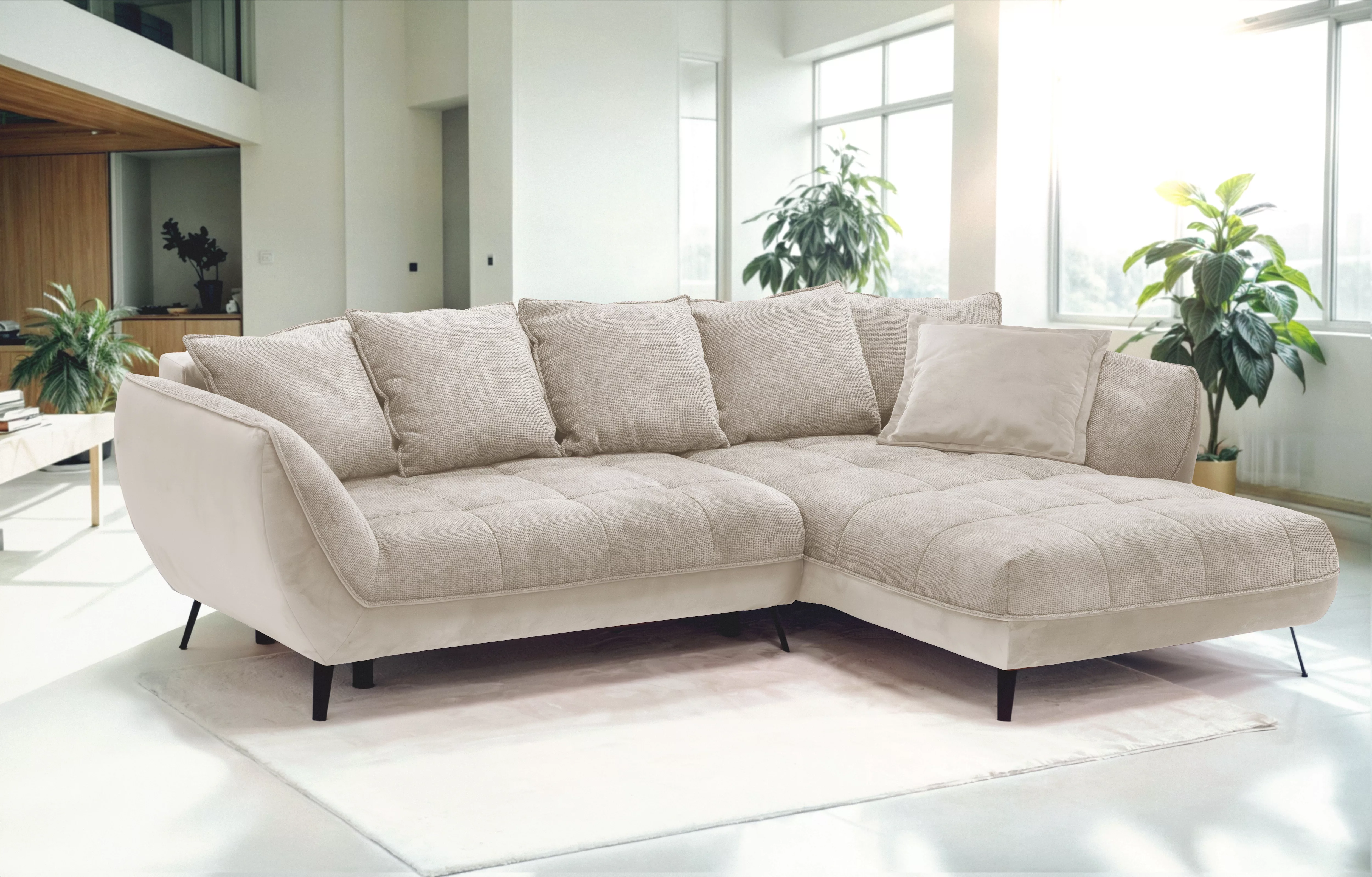 exxpo - sofa fashion Ecksofa "Midway mit einfacher Easy-Lift-Bettfunktion, günstig online kaufen