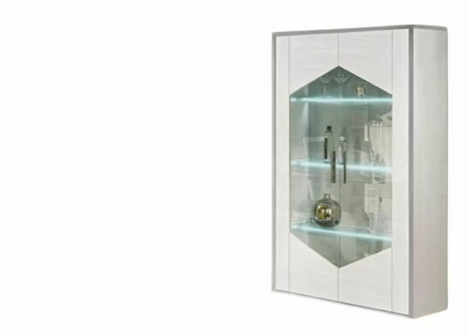 Xlmoebel Glasvitrine Elegante Schrankanrichte in Weiß mit LED für modernes günstig online kaufen