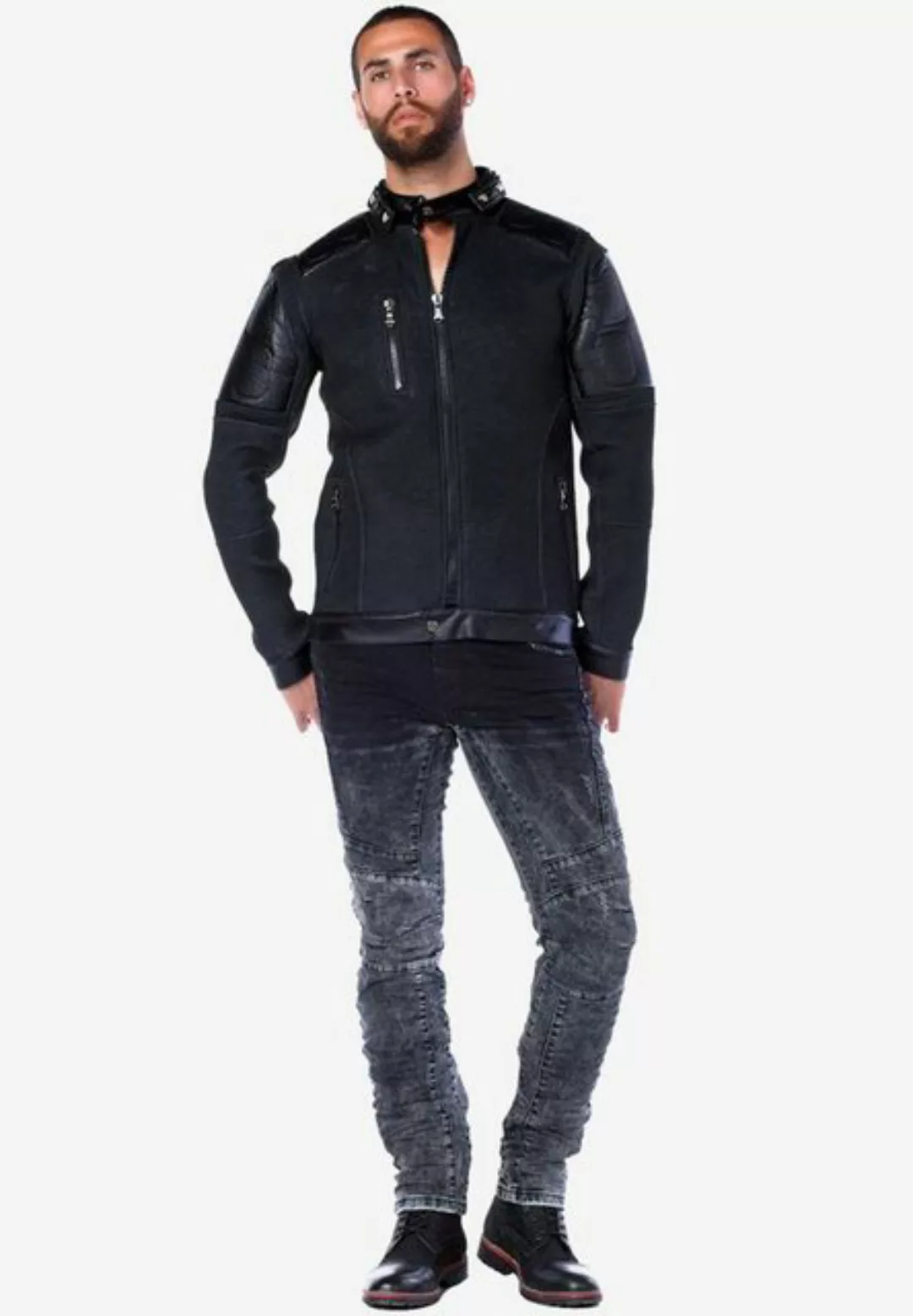 Cipo & Baxx Outdoorjacke, mit stylischem Ärmelbesatz günstig online kaufen