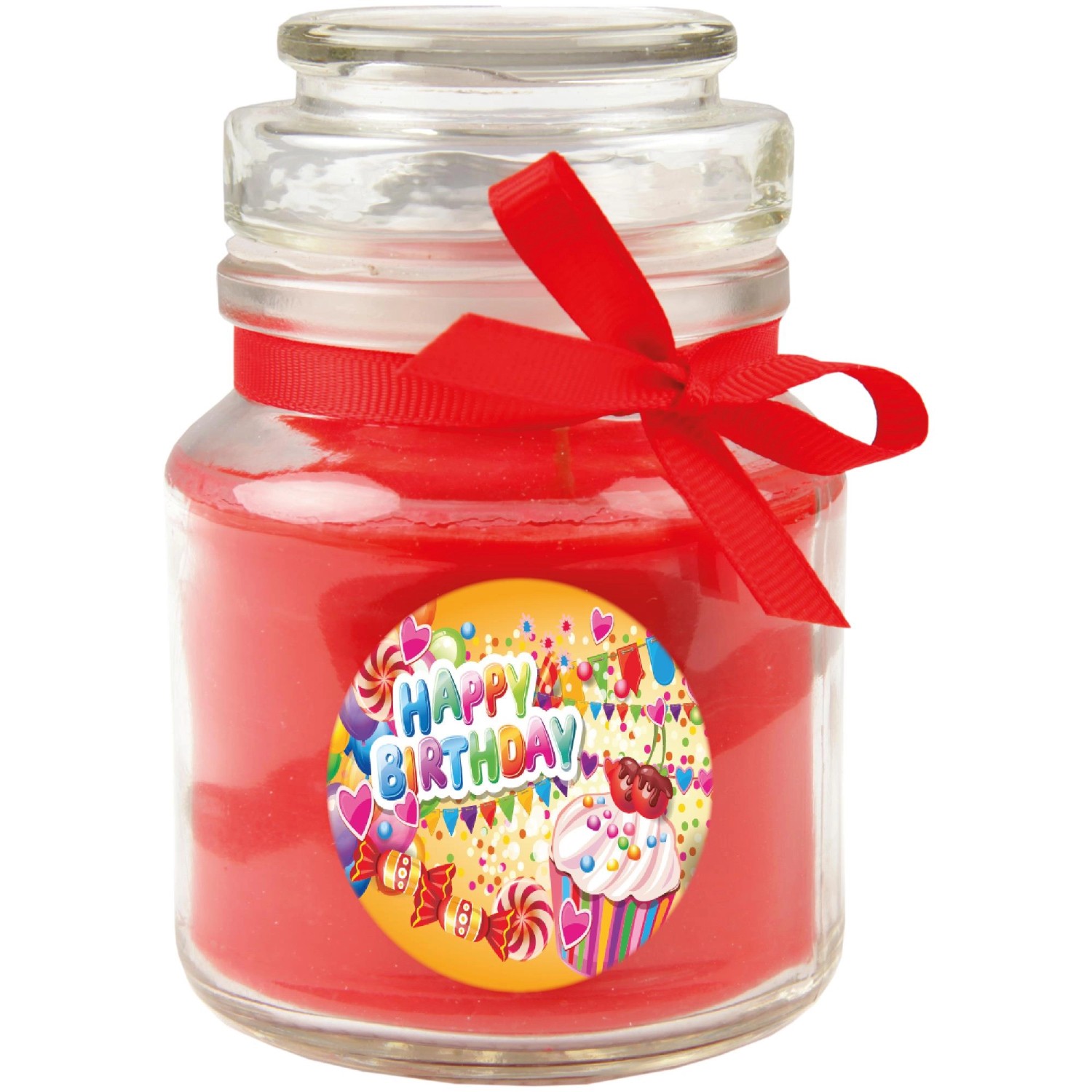 HS Candle Duftkerze & Glas Happy Birthday Bonbon Cupcake Rose günstig online kaufen